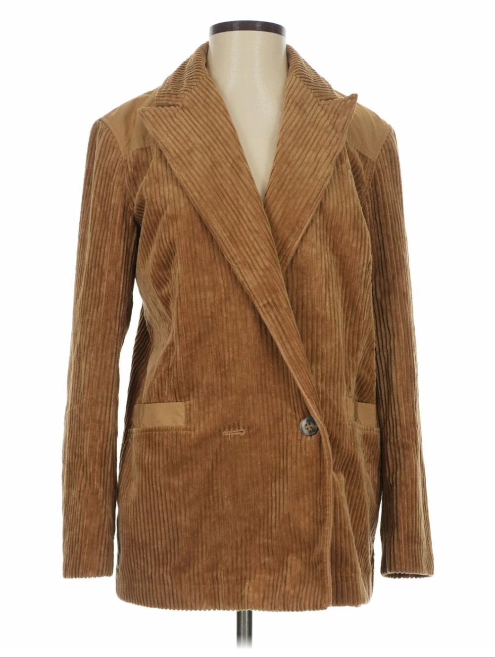 Ganni Tan Corduroy Blazer